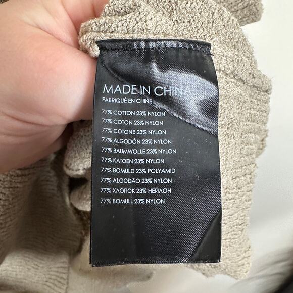 CLUB MONACO Ribbed Cotton Nylon Blend Boucle Sweater Vest Taupe Sz M $120 {LL2} - Picture 7 of 7